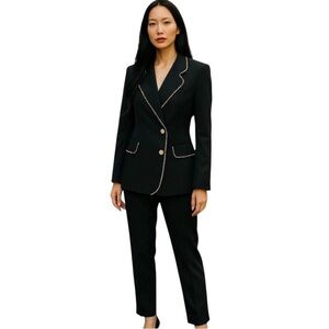 Elegant Women's Black Blazer with silverAccents